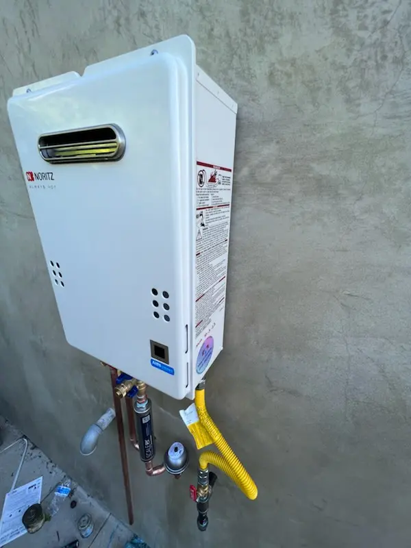 Tankless water heater installation for Stonewood homes